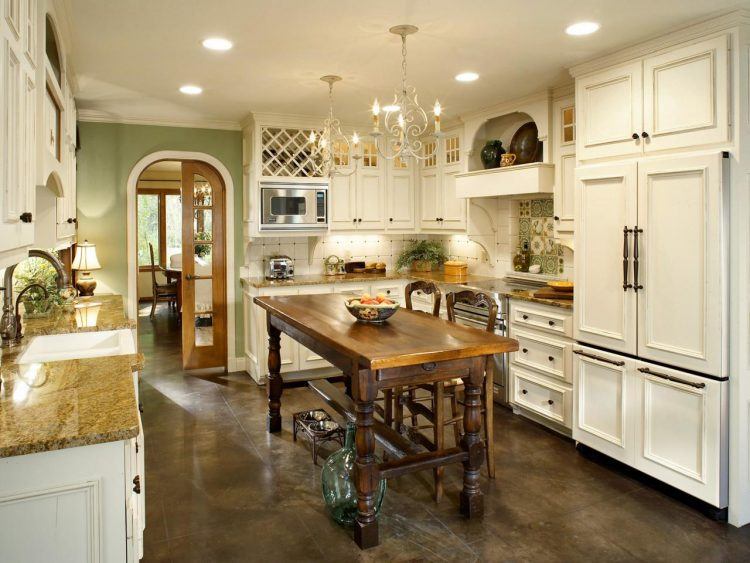 kitchen with white cabinets