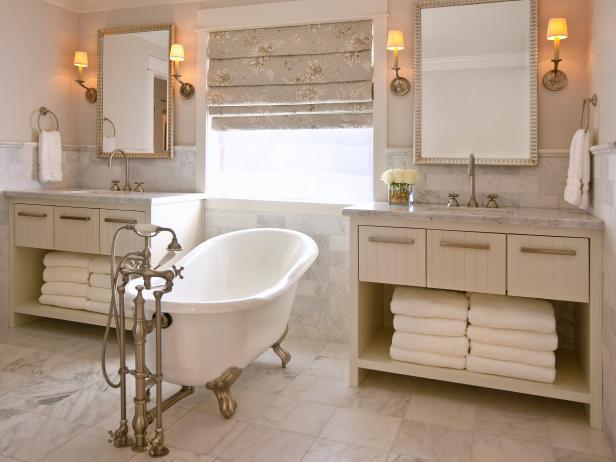 beautiful bathroom with double vanity