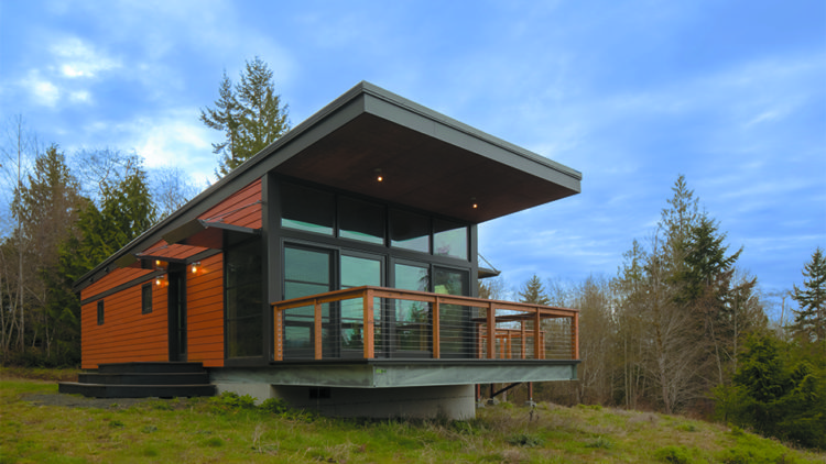 contemporary home with porch