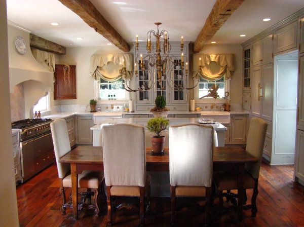 country kitchen with dining area