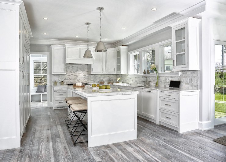 light gray flooring kitchen