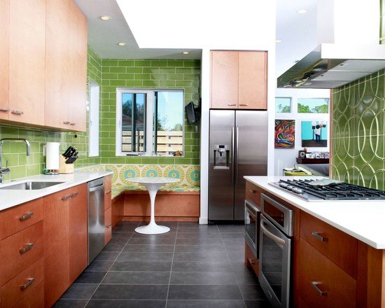 kitchen with white countertops