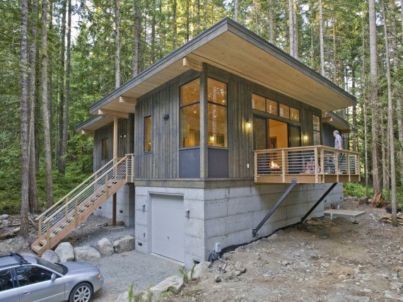 prefab home with garage