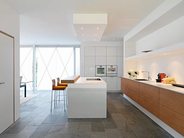 beautiful kitchen with large white island