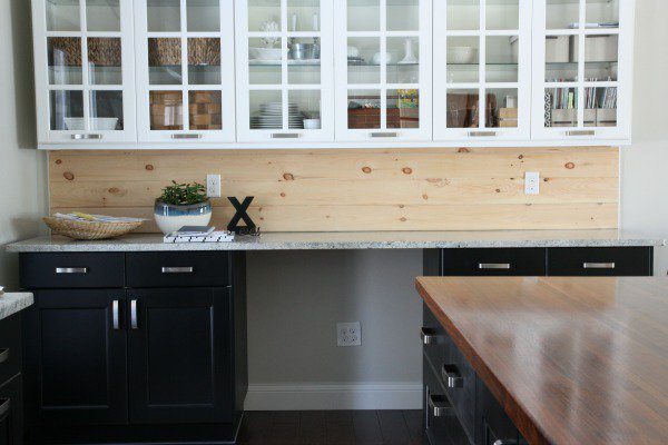 DIY wooden backsplash