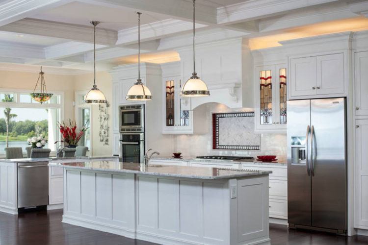 lovely modern kitchen with stainless steel fridge