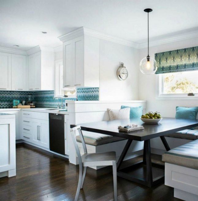 contemporary kitchen with breakfast nook