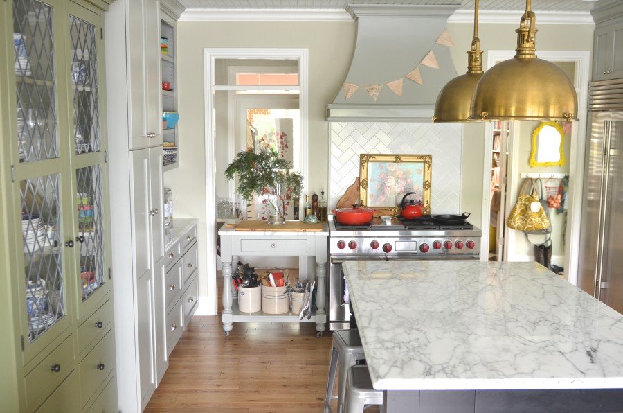 beautiful modern kitchen with marble counter