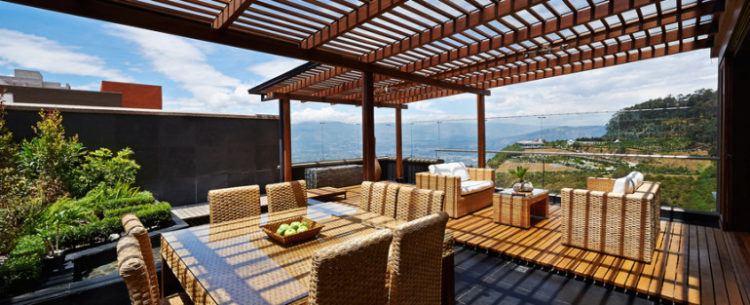 Interior design: Beautiful terrace loung with pergola