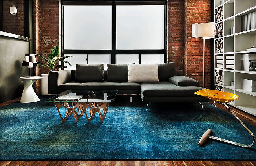 Illustration of Exposed Brick Living Room Makeover