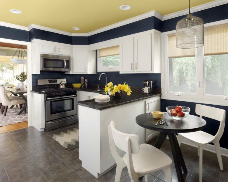 modern kitchen with black and white design