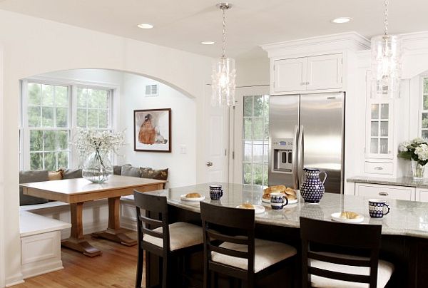 beautiful traditional kitchen with breakfast nook