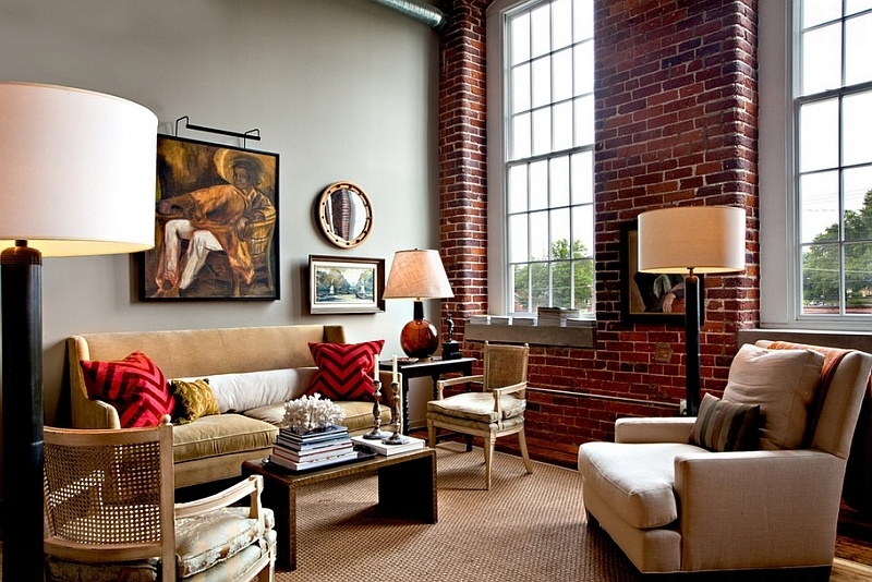View of 20 Exposed Brick Living Room Ideas - Housely