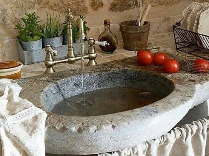 round stone kitchen sink