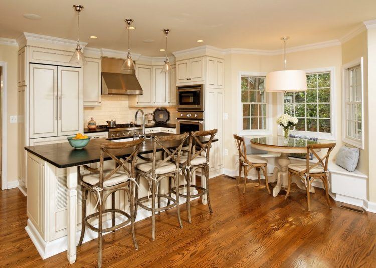 beautiful kitchen with sleek hardwood floor