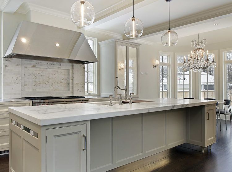 kitchen with white marble counter