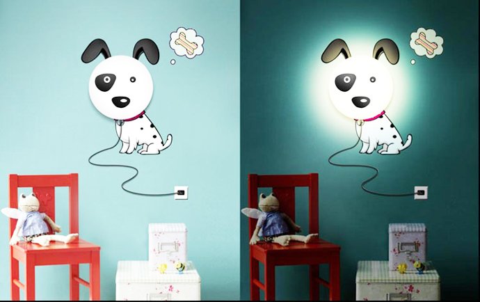 cool dog lamp for wall