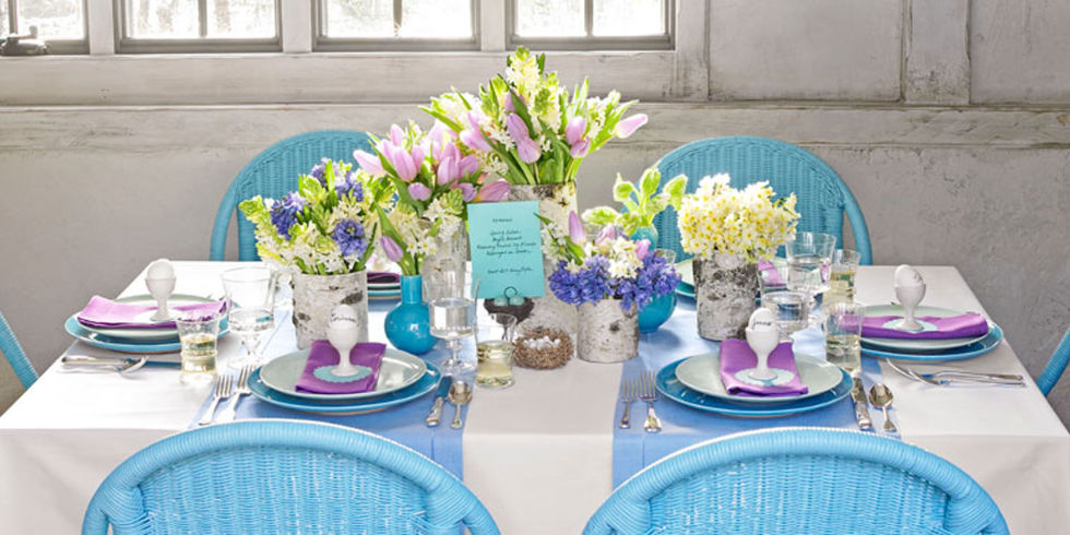 colorful table setting for spring