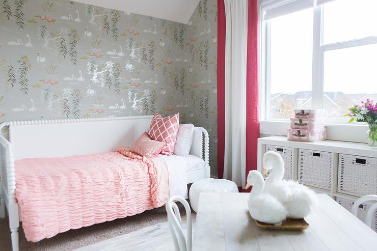 pink and gray bedroom with day bed