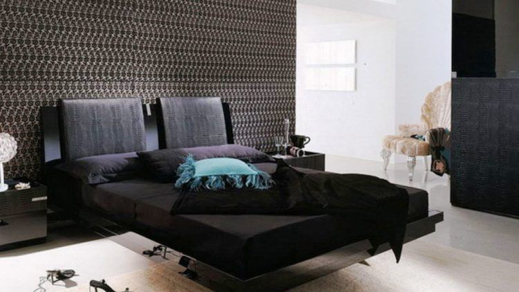 wonderful bedroom with gray and black decor