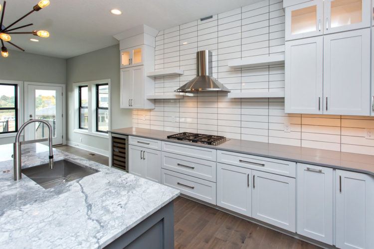 kitchen with marble countertops