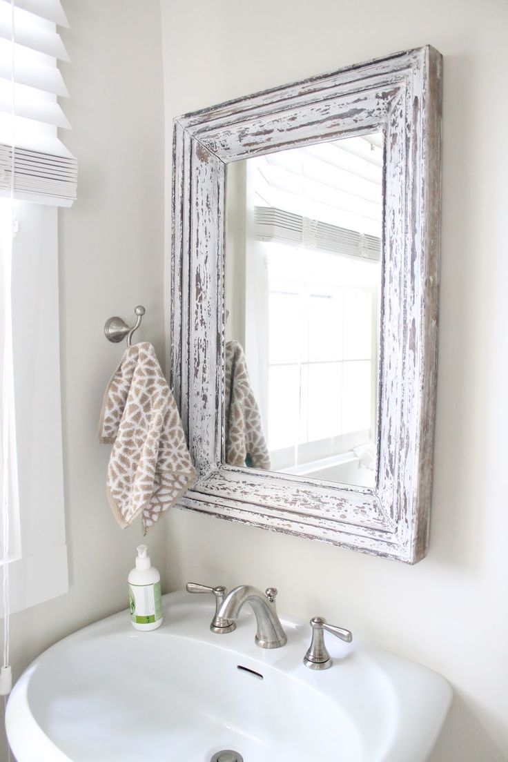 beautiful bathroom mirror with painted frame