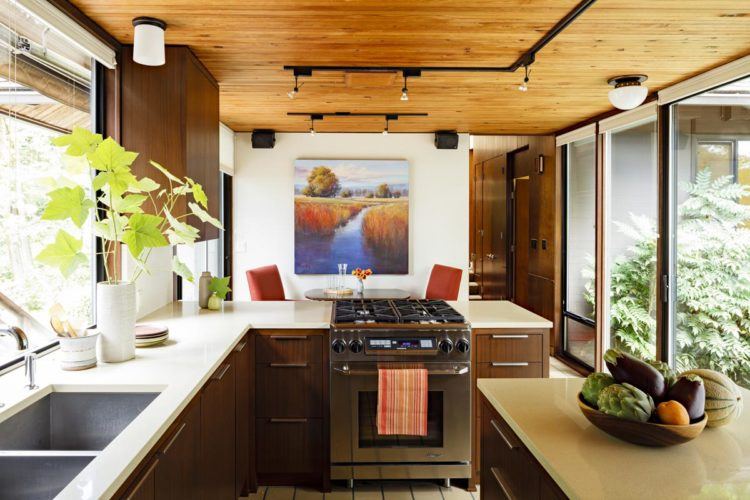 beautiful kitchen with track lighting