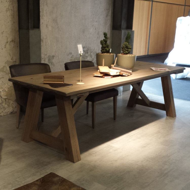 cool rustic table for modern kitchen