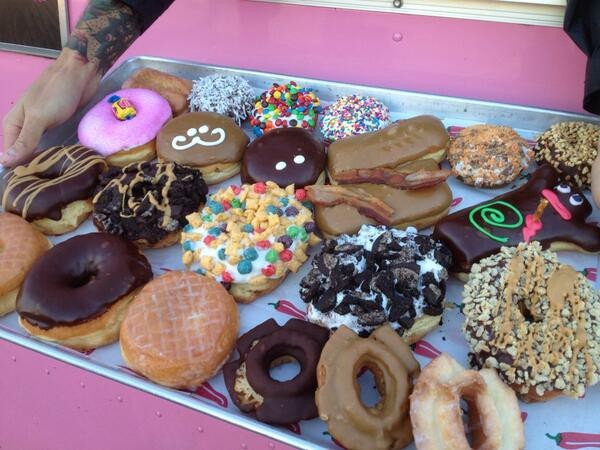 tray of voodoo donuts