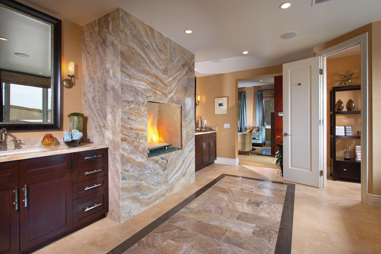 20 Beautiful Master Bathroom Designs With Fireplaces Housely