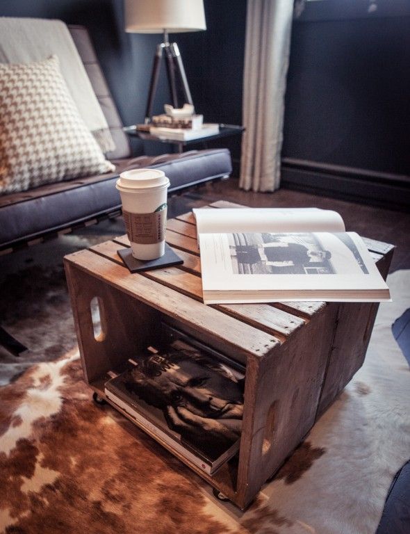 small coffee table made from box