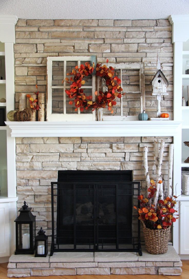 beautiful stone fireplace