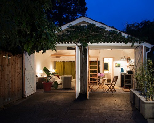 contemporary garage with living space