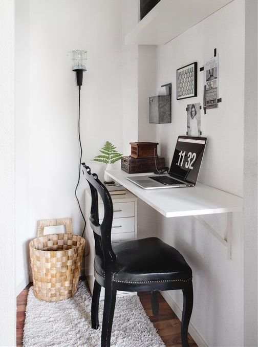 room with small fold out desk