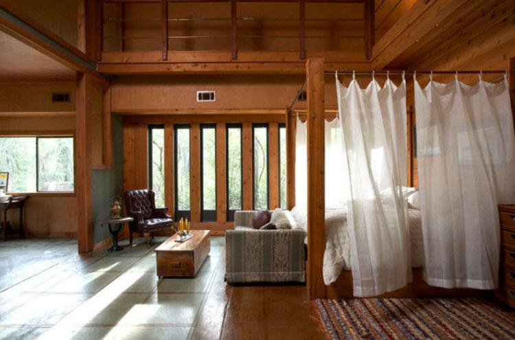 bedroom with wooden interior