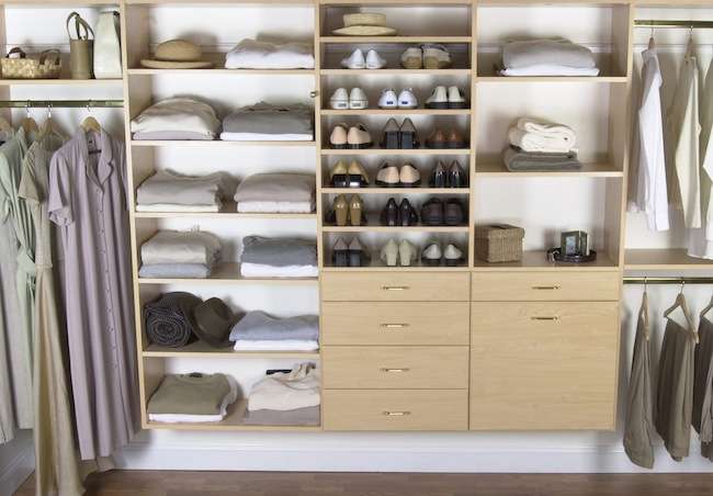 wooden closet organizer