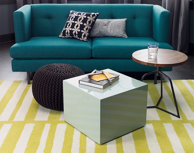 glossy cube coffee table