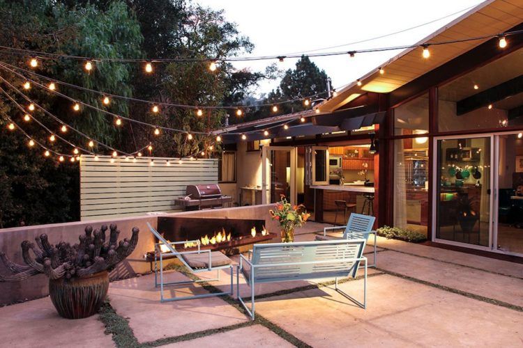 cool backyard string lighting 