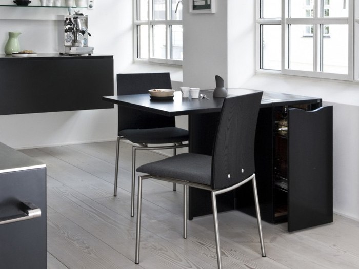 black folding kitchen table