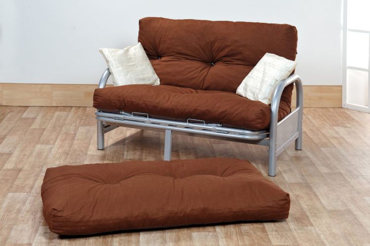 small brown futon