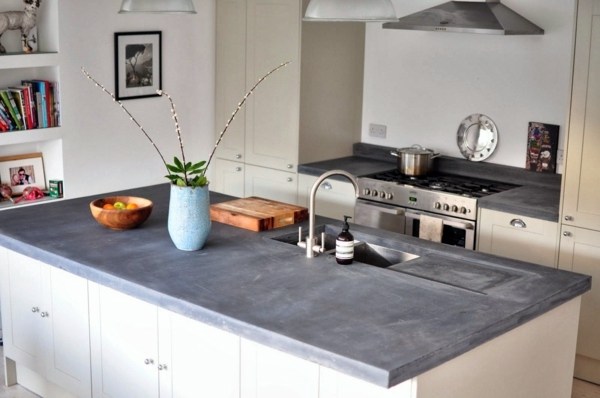 counter top with concrete look