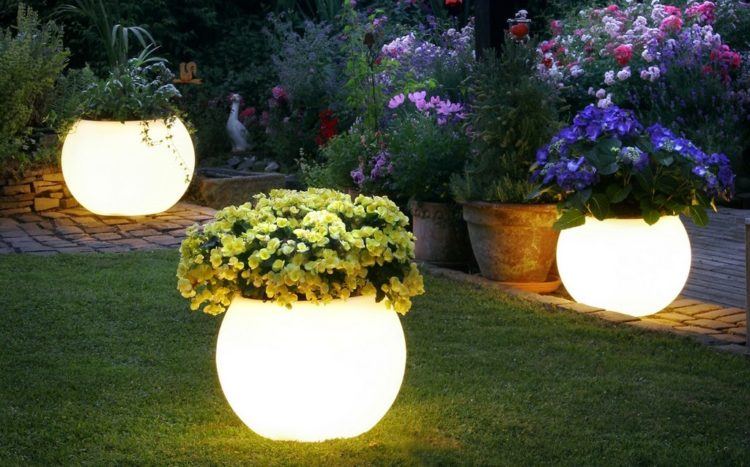 round garden bowl lights