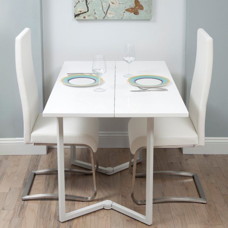 beautiful white folding dining table