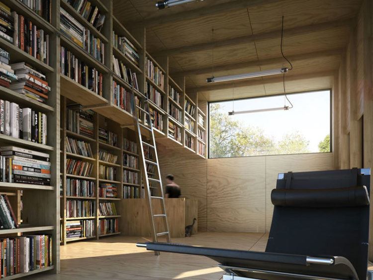 garage converted into library