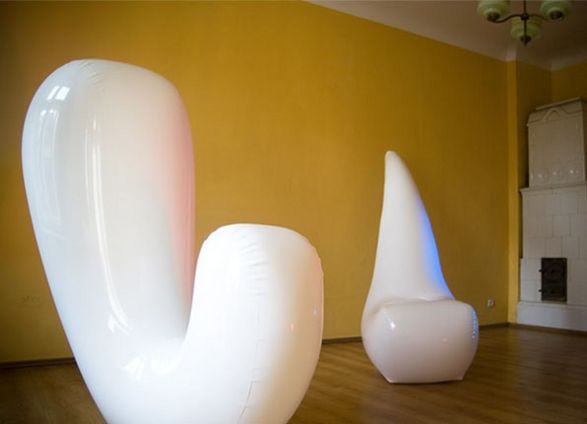 unique white inflatable chair