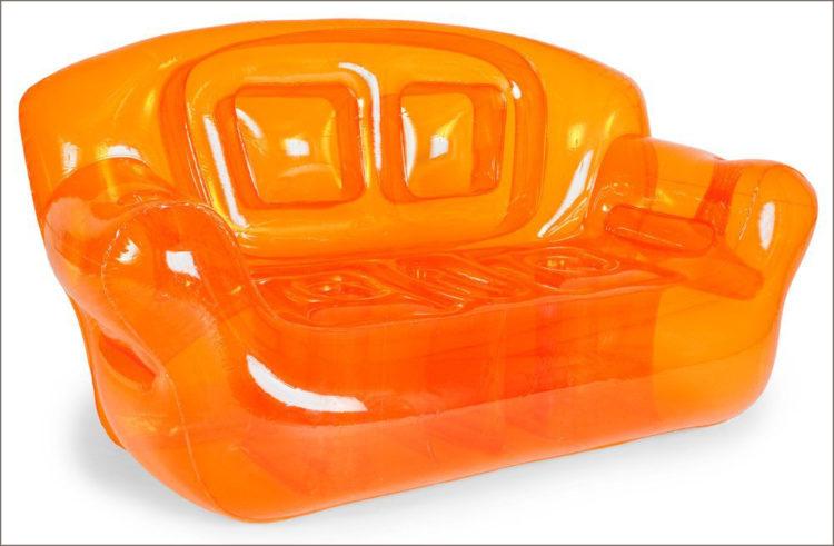 inflatable orange sofa