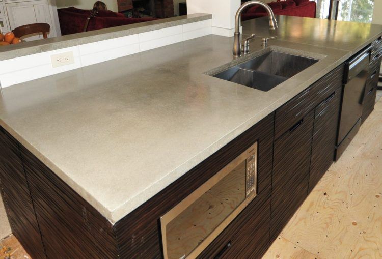 modern kitchen with concrete countertop