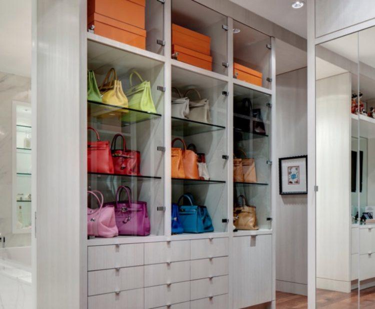 closet with storage shelves