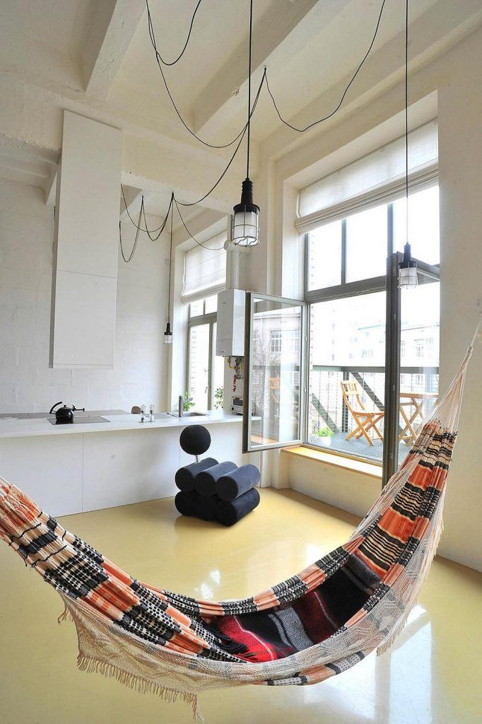 colorful striped indoor hammock