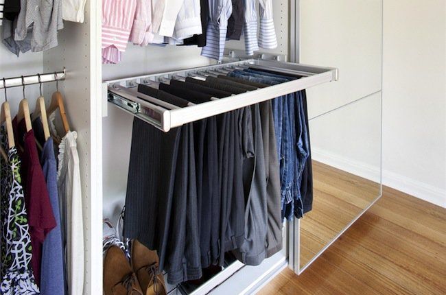 pants hanger in closet